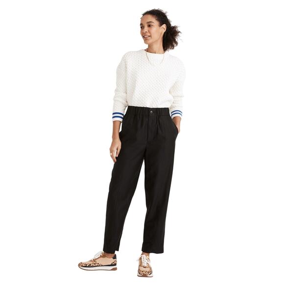 Madewell Pants - MADEWELL Women's Tapered Huston Pull-On Crop Pants Size S In True Black